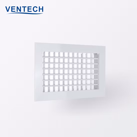 Grille fixe d'évent à double déflexion de retour de plafond en plastique PVC d'alimentation HVAC